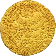 501696: Great Britain, Henry V, Half Noble, London, AU(50-53), Gold, North:1377, nearly extremely fine. 3,800 EUR.
