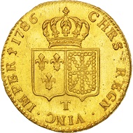501692: France, Louis XVI, Double louis d'or, 1786, Nantes, MS(64), KM:592.14. 3,000 EUR.