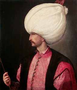 Suleiman the Magnificent on a painting attributed to Titian, ca. 1530.