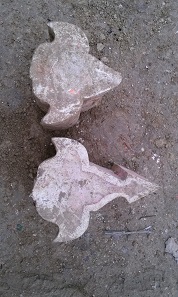 Palmette-shaped parts of the mausoleum's architecture. Photo: Dr Norbert Pap.