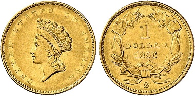 1 dollar 1856, San Francisco. From Künker Auction 271 (2016), 652.