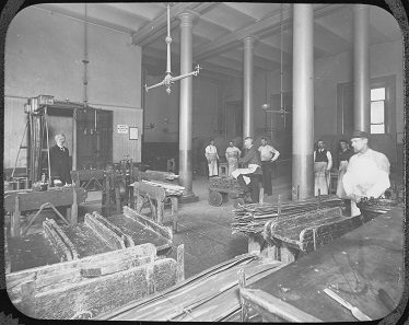 A look at the processing of precious metal. Photograph: National Archives and Records Administration 296555.
