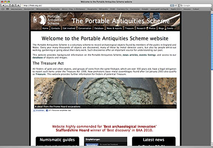 Website of the Portable Antiquities Scheme.