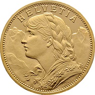 Swiss Confederation. 20 Francs pattern, 1897. The so-called