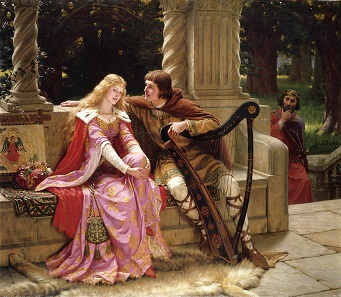 Tristan and Isolde. Oil painting by Edmund Leighton, 1902.