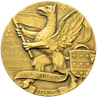 Gold medal of the Aargau Canton Shooting Festival in Rheinfelden in 1905.