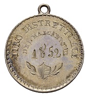 Silver medal of the Bezirksschießen in Malcantone (Ticino) in 1852.