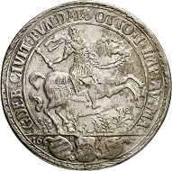 Lot 2533: Magdeburg, city. Double taler 1622. So-called “hurenkarren” taler. Very fine to extremely fine. Estimate: 7,500,- euros. Hammer price: 14,000,- euros.