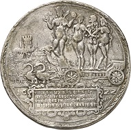 Lot 2533: Magdeburg, city. Double taler 1622. So-called “hurenkarren” taler. Very fine to extremely fine. Estimate: 7,500,- euros. Hammer price: 14,000,- euros.