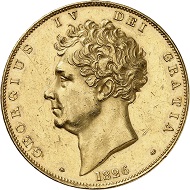Lot 3231: Great Britain. George IV, 1820-1830. 5 pounds 1826, London. Only 150 specimens struck. From polished dies. Extremely fine / Extremely fine to FDC. Estimate: 25,000,- euros. Hammer price: 30,000,- euros.