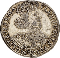 Lot 3310: Poland. Wladyslaw IV, 1632-1648. Thick double taler 1647, Cracow. Extremely rare. Old gilding, otherwise very fine. Estimate: 5,000,- euros. Hammer price: 32,000,- euros.