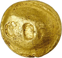 Lot 18: CELTS. Boii. “Muschelstater”, 2nd / 1st cent. BC. Extremely fine. Estimate: 2,800,- euros. Hammer price: 6,500 euros.