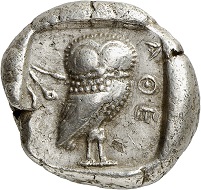Lot 237: Athens (Attica). Tetradrachm, 500/490-485/480 BC. Almost extremely fine. Estimate: 6,000,- euros. Hammer price: 14,000,- euros.