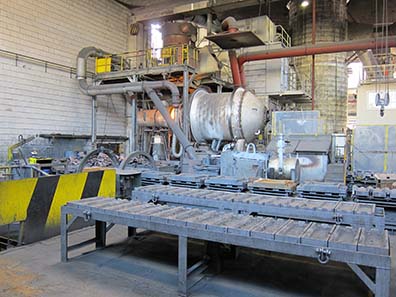 The rotary furnace has a capacity of 5 tons of precious metal bearing material. Photo: UK.
