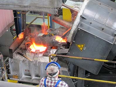 The requested alloy is composed in the furnace. Photo: UK.