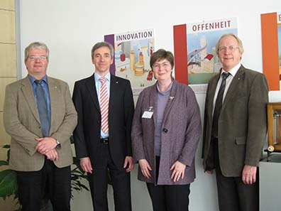 From left to right: Stephan Cravaack, Senior Sales Manager Refining Services, Jürgen Weissheimer, Senior Sales Manager Coin Blanks, Ursula Kampmann, CoinsWeekly, Ulrich Hartmann, Senior Sales Manager Industrial Products. Photo: Ulrike Beuchle.