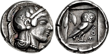 Lot 419: Attica, Athens. Didrachm, circa 475-465 BC. Ex Harald Salvesen Collection. Sold for $90,000.