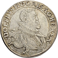 Lot 2020: Holy Roman Empire, Rudolf II (1576-1612). Double taler 1607, Kuttenberg mint. Estimate: 4,000 CHF / Price realized: 18,000 CHF (excl. premium).