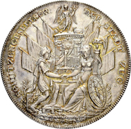 Lot 3438: Switzerland, Zug. Rifle club of Zug, medal 1827. Only approx. 150 specimens struck. Estimate: 1,500 CHF / Price realized: 1,700 CHF (excl. premium).