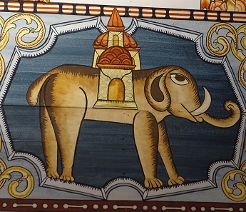 Detail from the painted vaults from 1652: elephant. Photo: UK.