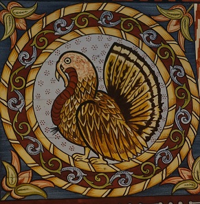 Detail from the painted vaults from 1652: turkey. Photo: UK.