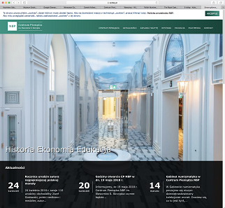 The exhibition of the Polish National Bank, a multimedia center for education regarding money. A screenshot of the museum’s website.