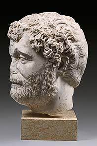 Portrait head of Clodius Albinus (?), marble. Roman, c. A. D. 193-197
From auction sale Gorny & Mosch, Giessener Münzhandlung 184 (2009), no. 8; estimate:
45.000 Euros - hammer price: 130.000 Euros.