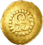 Quarter stater „au triskèle“. From the Dr W. R. collection. Very rare. Very fine +. Estimate: 1,250 euros. From Künker auction 312 (8 October 2018), no. 1904.
