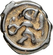 Potin, type “torque et lance”. From the Dr W. R. collection. Rare reverse type. Very fine +. Estimate: 50 euros. From Künker auction 312 (8 October 2018), no. 1860.