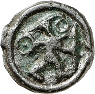Potin, type “au cheval”. From the Dr W. R. collection. Probably unpublished variety. Very fine. Estimate: 150 euros. From Künker auction 312 (8 October 2018), no. 1906.