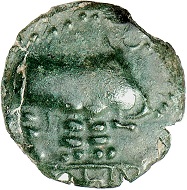 Bronze, type “J. Caesar Denar; Crawf. 443/1”, under governor C. Carrina. From the Dr W. R. collection. Fine grass-green toning. Extremely fine. Estimate: 150 euros. From Künker auction 312 (8 October 2018), no. 1907.