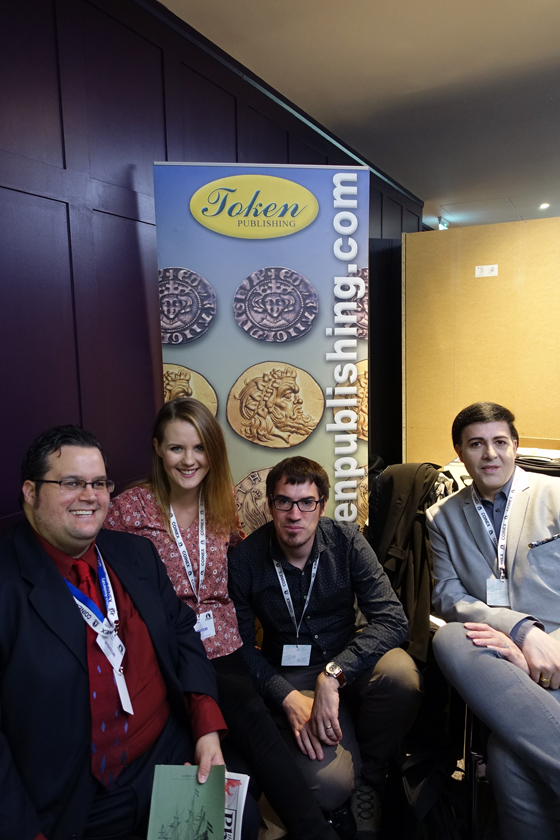 My new numismatic journalist colleagues Jeff Stark, Sebastian Wieschowksi, Michael Alexander (f.l.t.r.) and me. Photo: UK.