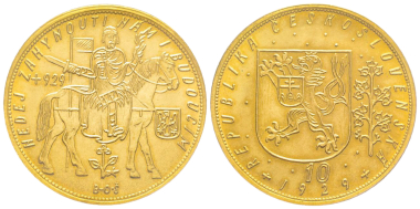 No. 1906 – Czechoslovakia. 10 ducats 1929. Only 1,564 specimens struck. PCGS MS66. The best graded specimen. Estimate: 15,000 euros.
