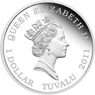 Tuvalu - 1 TVD - 1oz 999 silver - 31.135 g - 40.6 mm - Mintage: 5,000 - Designer: Tom Vaughan.