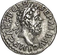 Denarius of Clodius Albinus as Augustus. Lyon, 195-197. Rev. Aequitas Augusti. RIC 13(a). From auction sale Gorny & Mosch 176 (2009), no. 2373.