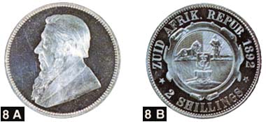 Pic. 4: Zuid Afrikaansche Republiek. Paul Kruger, 1883-1902. 2 shilling in silver.