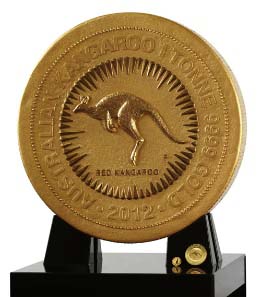 The one tonne gold coin dwarfs the 1 kilo and 1 oz coins from the 2012 Australian Kangaroo Gold Bullion Coin Program.