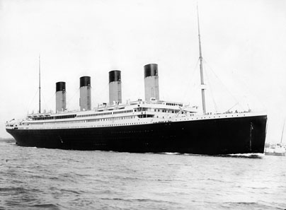 RMS Titanic departing Southampton on April 10, 1912. Photo: F. G. O. Stuart / Wikipedia.