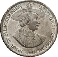Konventionstaler 1770, Wertheim, on Count Otto, founder of the Solms-Laubach line. 28.07 g. Joseph 456. From auction Künker 212 (June 19, 2012), 4221. Estimate: 1,500 euros. Minted by Count Christian August, 1738-1784.