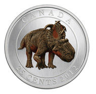 The new coin as it appears in the light and in the dark.