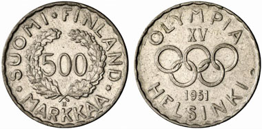 Finland: The first Olympian commemorative coin. From Künker 154 (2009), 1568.