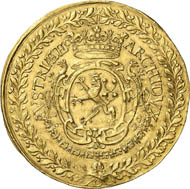 This splendid golden medallion from the Vogel Collection is coming up as nr 8051 for auction on October 30, 2012 in Künker auction 221 with an estimate of 150,000 euro.