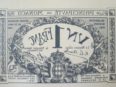 Monégasque paper money. Photo: KW.