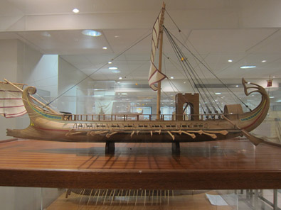 Model of a Roman war ship. Photo: KW.