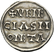 Louis the Pious. Denarius, Venice, around 819-822. Of great rarity. From the collection of Count Zoppola and Pierre Stettiner. From upcoming Künker sale, Collection Edoardo Curti (March 2013), lot 2133. Estimate: 15,000 euros.