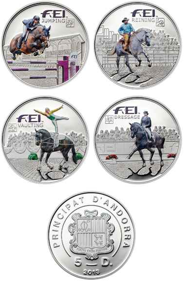 Andorra / 5 Diners / Silver .925 / 20 g / 38.61 mm / Mintage: 2,000 each coin.