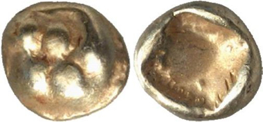 Ephesus, 1/24 stater. Obverse: Lion's paw. Gorny & Mosch 152 (2006), 1399.
