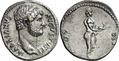 Province of Asia. Hadrian, 117-138. Cistophorus. Rev. Statue of Apollo of Didyma. RIC 483. Gorny & Mosch 181 (2009), 1744.