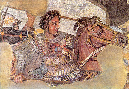 Alexander in a battle in the depiction of the so-called Alexander mosaic from Pompeii. Photo: Ruthven / Wikipedia.